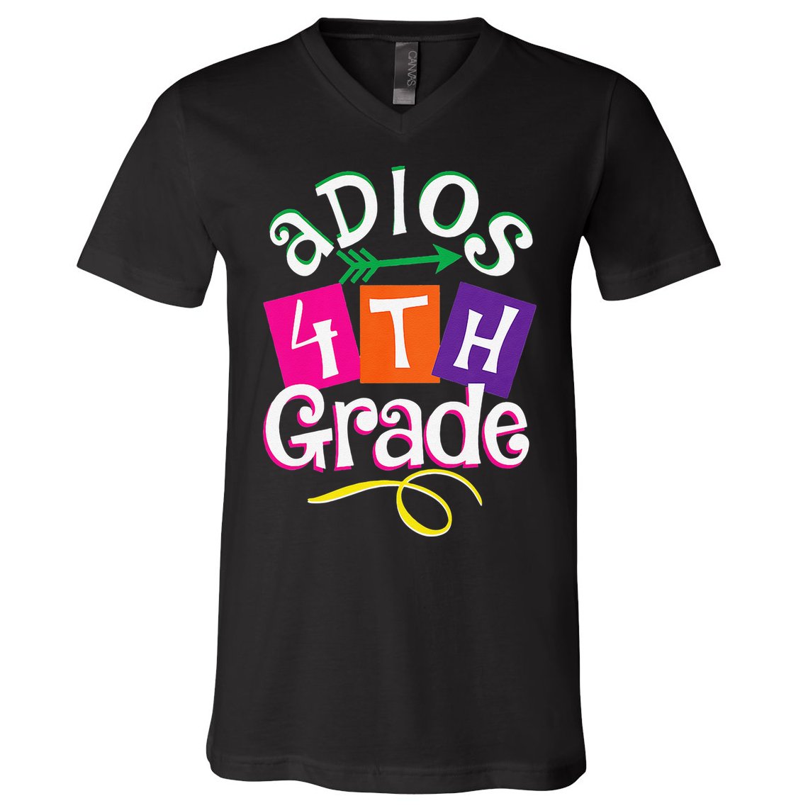 Last Day Of School Adios 4th Grade Graduation Premium V-Neck T-Shirt