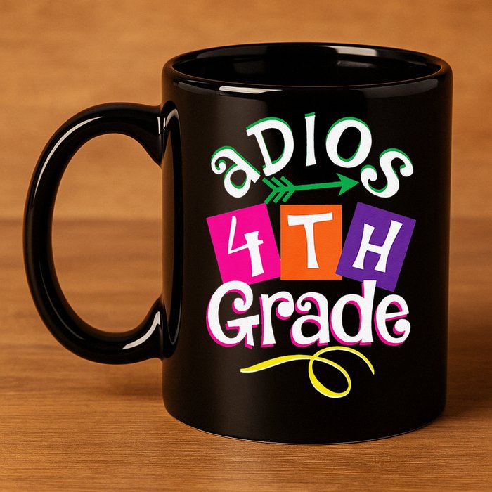 Last Day Of School Adios 4th Grade Graduation Premium 11oz C Handle Ceramic Mug