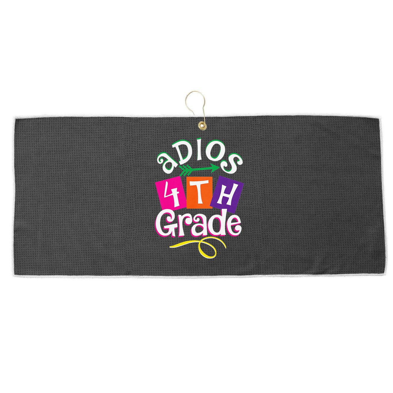Last Day Of School Adios 4th Grade Graduation Premium Large Microfiber Waffle Golf Towel