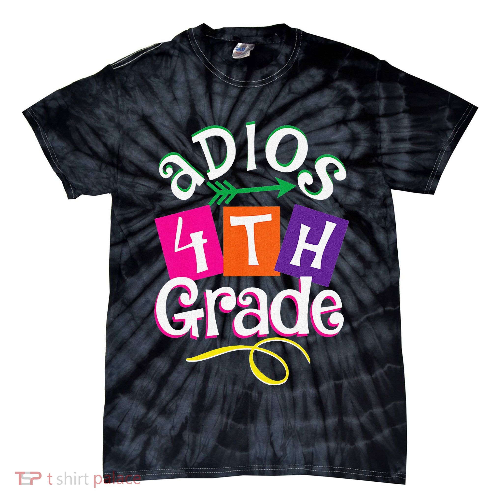 Last Day Of School Adios 4th Grade Graduation Premium Tie-Dye T-Shirt