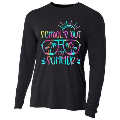 Last Day Of School Schools Out For Summer Teacher Vintage Cooling Performance Long Sleeve Crew