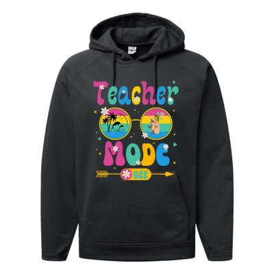 Last Day of School teacher mode off Teacher Performance Fleece Hoodie