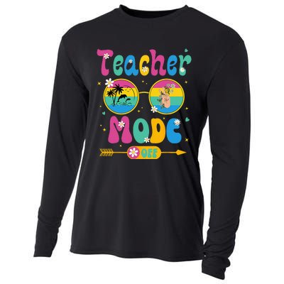 Last Day of School teacher mode off Teacher Cooling Performance Long Sleeve Crew