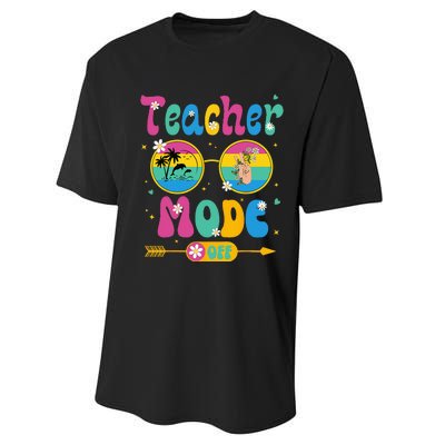 Last Day of School teacher mode off Teacher Performance Sprint T-Shirt