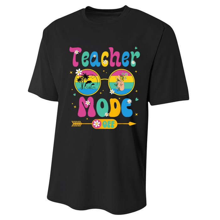 Last Day of School teacher mode off Teacher Performance Sprint T-Shirt