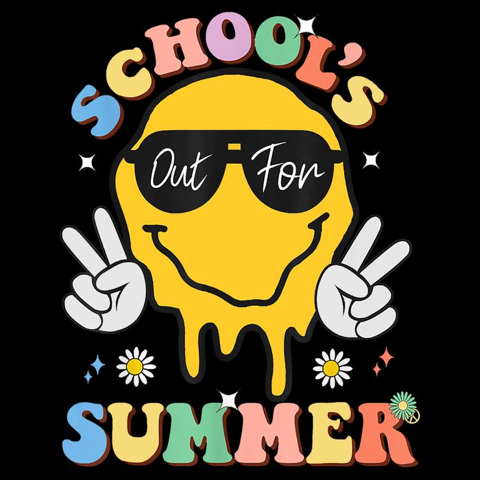 Last Day Of School Schools Out For Summer Teacher Cooling Performance Crew T-Shirt