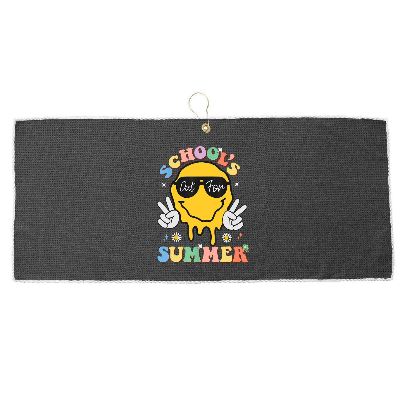 Last Day Of School Schools Out For Summer Teacher Large Microfiber Waffle Golf Towel