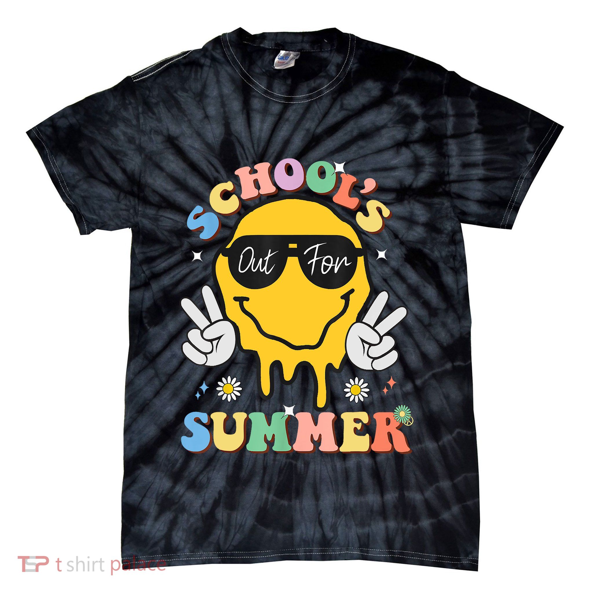 Last Day Of School Schools Out For Summer Teacher Tie-Dye T-Shirt