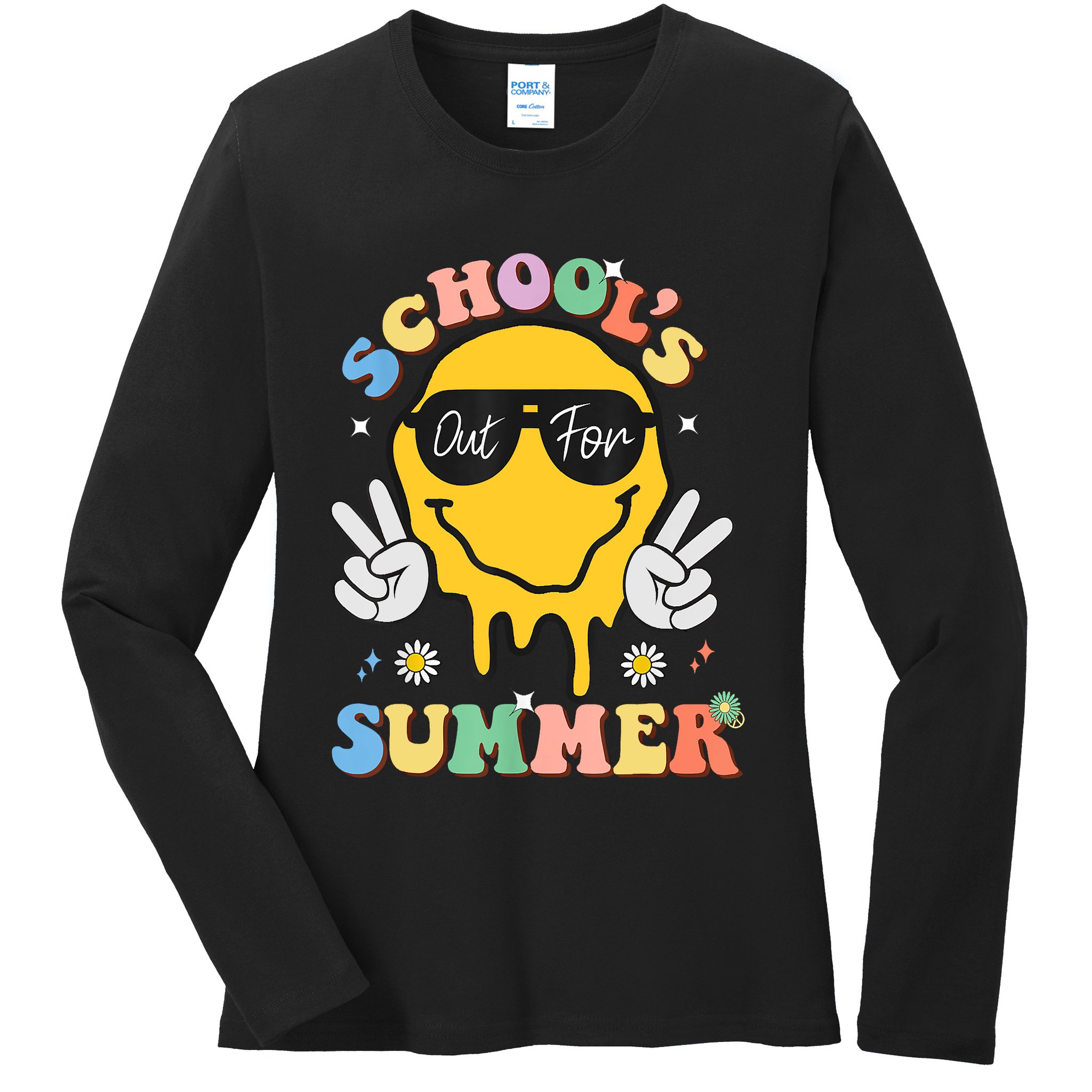Last Day Of School Schools Out For Summer Teacher Ladies Long Sleeve Shirt