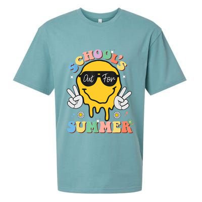 Last Day Of School Schools Out For Summer Teacher Sueded Cloud Jersey T-Shirt