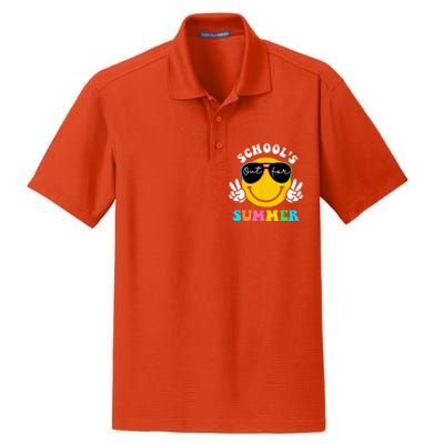 Last Day Of School Teacher Schools Out For Summer Student Dry Zone Grid Polo