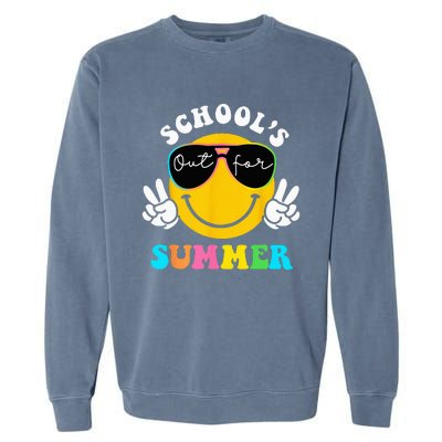 Last Day Of School Teacher Schools Out For Summer Student Garment-Dyed Sweatshirt