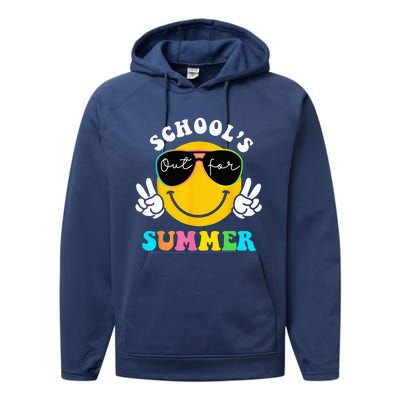 Last Day Of School Teacher Schools Out For Summer Student Performance Fleece Hoodie