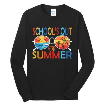 Last Day Of School Retro Schools Out For Summer Teacher Tall Long Sleeve T-Shirt