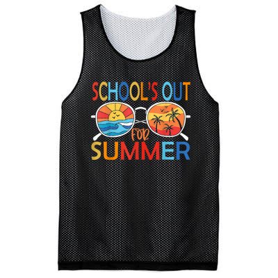 Last Day Of School Retro Schools Out For Summer Teacher Mesh Reversible Basketball Jersey Tank