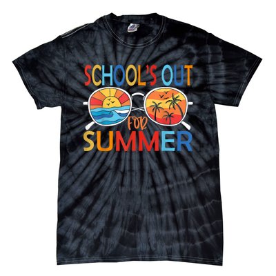 Last Day Of School Retro Schools Out For Summer Teacher Tie-Dye T-Shirt