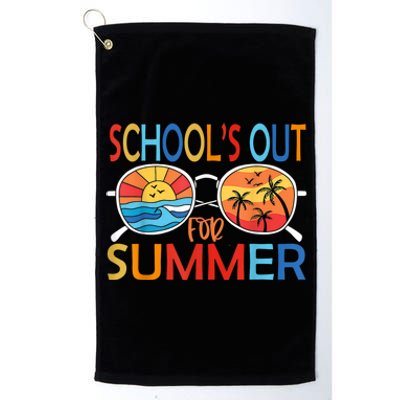 Last Day Of School Retro Schools Out For Summer Teacher Platinum Collection Golf Towel