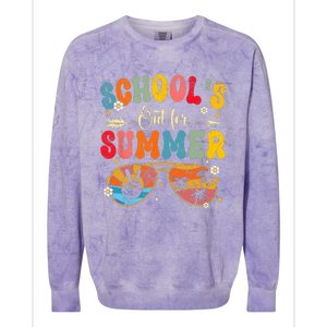 Last Day Of Schools Out For Summer Vacation Teachers Colorblast Crewneck Sweatshirt