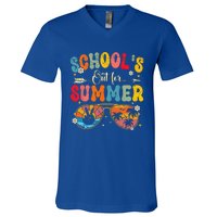 Last Day Of Schools Out For Summer Vacation Teachers V-Neck T-Shirt