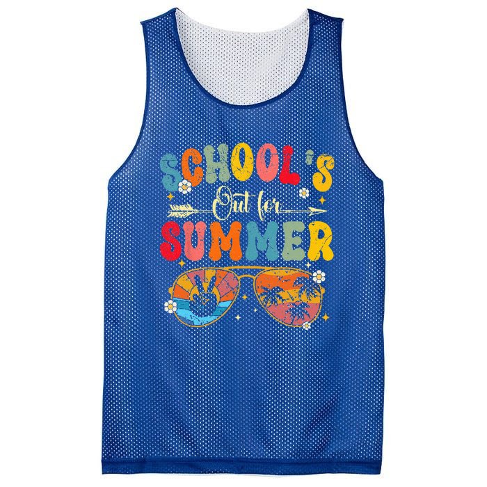 Last Day Of Schools Out For Summer Vacation Teachers Mesh Reversible Basketball Jersey Tank