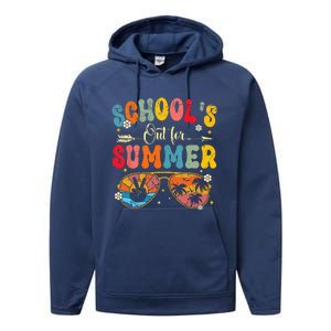 Last Day Of Schools Out For Summer Vacation Teachers Performance Fleece Hoodie