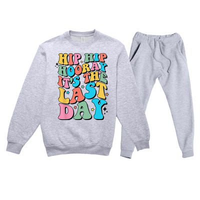 Last Day of School Hello Summer Teacher Premium Crewneck Sweatsuit Set