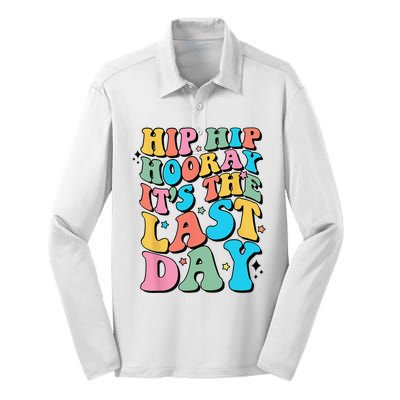 Last Day of School Hello Summer Teacher Silk Touch Performance Long Sleeve Polo