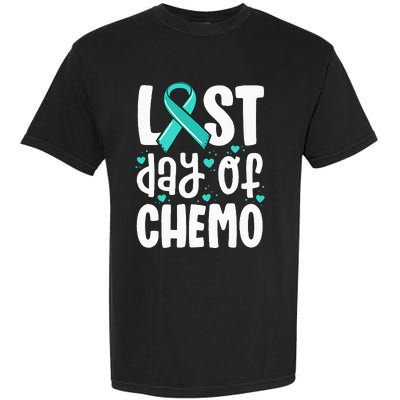 Last Day Of Chemo Women Ovarian Cancer Support Gifts Garment-Dyed Heavyweight T-Shirt