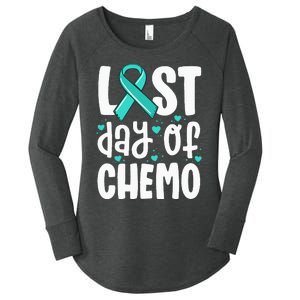 Last Day Of Chemo Women Ovarian Cancer Support Gifts Women's Perfect Tri Tunic Long Sleeve Shirt