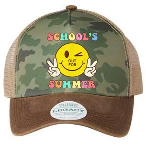 Last Day Of School Schools Out For Summer Teacher Legacy Tie Dye Trucker Hat