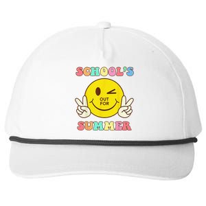 Last Day Of School Schools Out For Summer Teacher Snapback Five-Panel Rope Hat