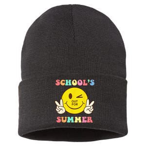 Last Day Of School Schools Out For Summer Teacher Sustainable Knit Beanie