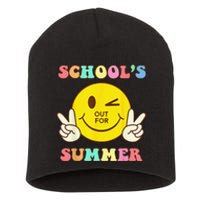 Last Day Of School Schools Out For Summer Teacher Short Acrylic Beanie