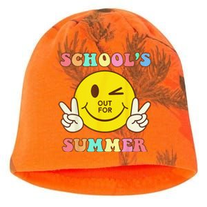 Last Day Of School Schools Out For Summer Teacher Kati - Camo Knit Beanie