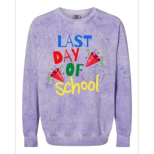 Last Day Of School Celebration Gift Colorblast Crewneck Sweatshirt