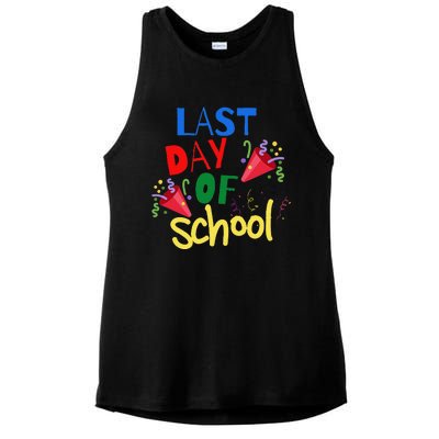 Last Day Of School Celebration Gift Ladies PosiCharge Tri-Blend Wicking Tank