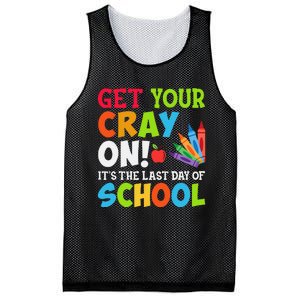 Last Day of School Get Your Cray On Funny Teacher Mesh Reversible Basketball Jersey Tank