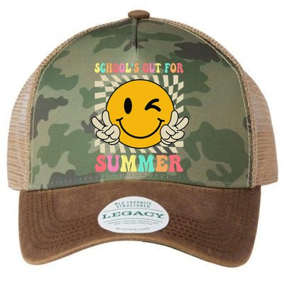 Last Day Of School Schools Out For Summer Teacher Legacy Tie Dye Trucker Hat