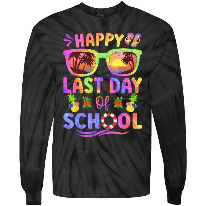 Last Day Of School Schools Out For Summer Teacher Tie-Dye Long Sleeve Shirt