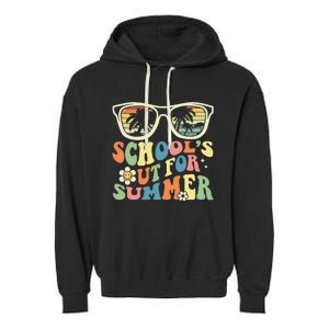 Last Day Of School Graduation Groovy Schools Out For Summer Garment-Dyed Fleece Hoodie