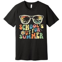 Last Day Of School Graduation Groovy Schools Out For Summer Premium T-Shirt