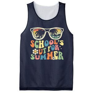 Last Day Of School Graduation Groovy Schools Out For Summer Mesh Reversible Basketball Jersey Tank