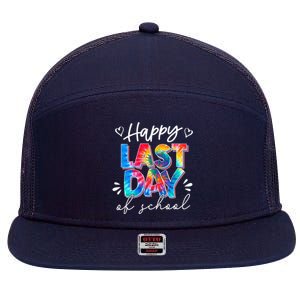 Last Day Of School Tie Dye School Graduation Gifts 7 Panel Mesh Trucker Snapback Hat