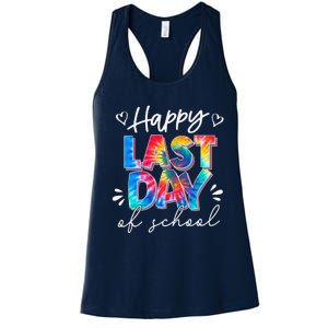 Last Day Of School Tie Dye School Graduation Gifts Women's Racerback Tank