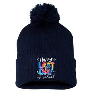 Last Day Of School Tie Dye School Graduation Gifts Pom Pom 12in Knit Beanie