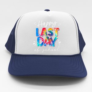 Last Day Of School Tie Dye School Graduation Gifts Trucker Hat