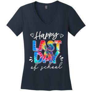 Last Day Of School Tie Dye School Graduation Gifts Women's V-Neck T-Shirt