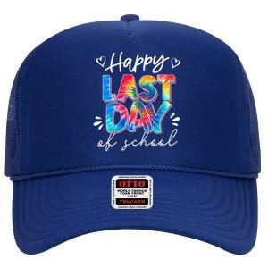 Last Day Of School Tie Dye School Graduation Gifts High Crown Mesh Back Trucker Hat