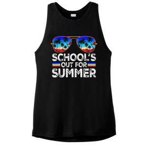 Last Day Of School Schools Out For Summer Teacher Boy Ladies PosiCharge Tri-Blend Wicking Tank