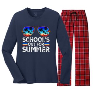 Last Day Of School Schools Out For Summer Teacher Boy Women's Long Sleeve Flannel Pajama Set 